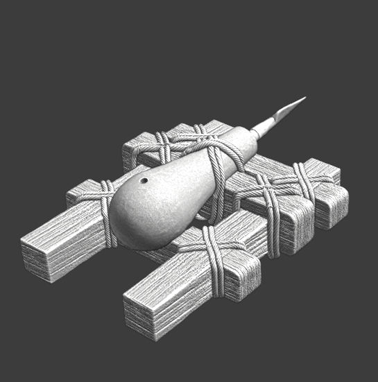 Simple medieval anti-ship cannon